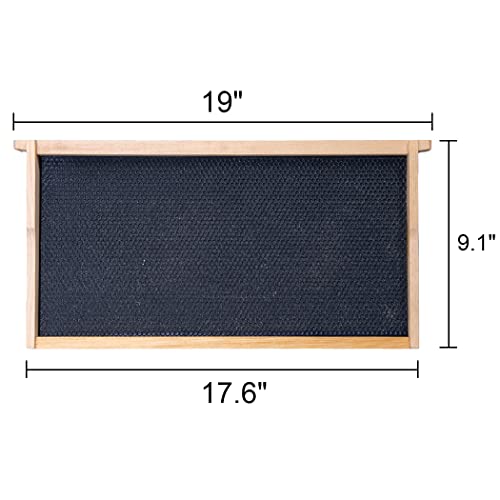 Honey Lake Deep Beehive Frames and Foundations Kit, 10 Pack Brood Wooden Frames and Natural Beeswax Dipped Plastic Foundation for Beekeeping (Black) Honey Lake