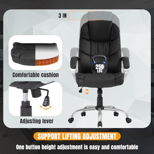 Office Chair Desk Ergonomic Swivel Executive Adjustable Task Computer High Back Stool with Back Support in Home BestOffice