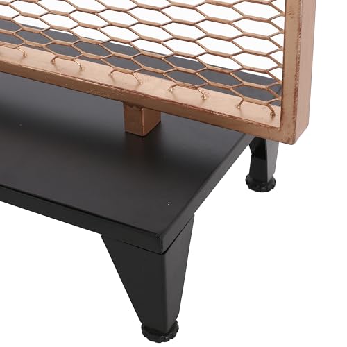 Christopher Knight Home Eldon Metal Room Divider Screen, Tall Single Panel Mesh Privacy Screen, Iron Frame and Modern Design Room Separation, Free Standing Wall Partition, Gold Brushed Brown+Black Christopher Knight Home