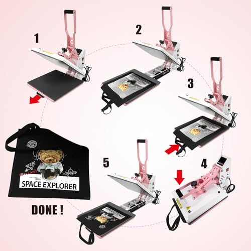 BetterSub Heat Press Machine 15x15 Inch, Digital Slide Out Drawer Heat Press for T-Shirts, 1000W Heat Press Machine for DTF, Sublimation, HTV Transfers, with LCD Control Panel & Pressure Adjustment BetterSub