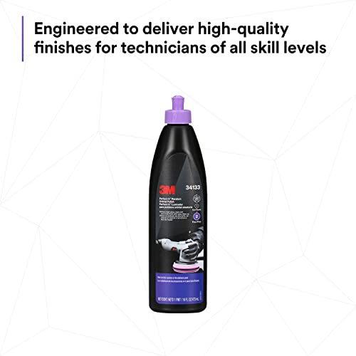 3M Perfect-It Random Orbital Polish, 34133, 1 Pint, Fast Cutting Polisher for Automotive Buffing & Polishing, High-Gloss Finish 3M