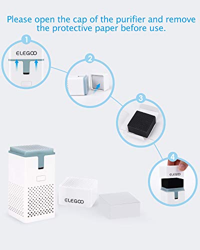 ELEGOO Mini Air Purifier with Activated Carbon Filter and Universal Adaptor for LCD/DLP/MSLA Resin 3D Printer(Pack of 2) ELEGOO