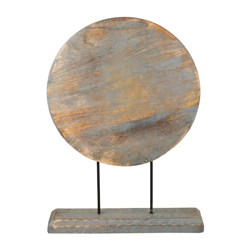 Eximious India Farmhouse Table Sculpture Home Decor Statue Mandala Carved for Modern Home 10" x 14", Living Room, Fireplace Mantel Shelf, Table and Entryway Decor Stand KHST04 Eximious India