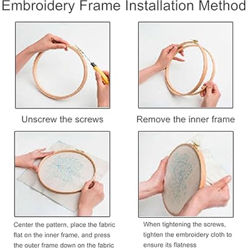 Huacan Embroidery Kits for Adults Beginner DIY Cross Stitch Stamped Christmas Pattern Stitching Wreath Sewing Kit 1 Piece 7.8 x 7.8 Inch