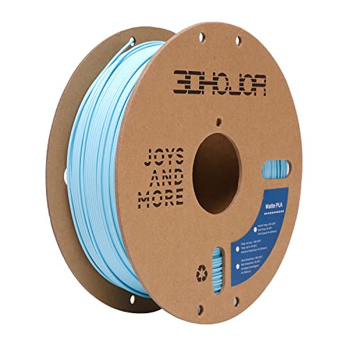 Matte PLA Filament 1.75mm Light Blue, PLA 3D Printer Filament, 1kg Spool (2.2lbs) PLA Filament, Fit Most FDM 3D Printer 3DHoJor