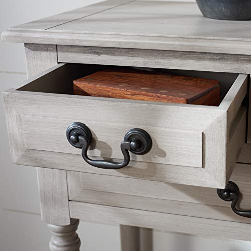 SAFAVIEH Home Collection – Primrose Greige Console Table with Three Drawers & Shelf, Classic Contemporary Storage Console, Compact Entryway Design (CNS5707D) SAFAVIEH