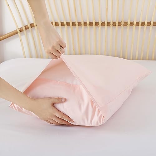 ROSGONIA Comforter Full Size for Girls Boys Teens Blush, 3pcs(1 Boho Pink Comforter & 2 Pillowcases) Lightweight Dorm Bedding Soft All Season Bed Set ROSGONIA
