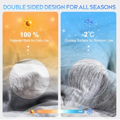 CHOSHOME Cooling Comforter Twin Size, Cooling Blanket for Hot Sleeper, Q-Max 0.45 Arc-Chill Cooling Fiber, Cool Soft Thin Breathable Summer Blanket for Bed, Couch, (60" x 90", Grey) CHOSHOME
