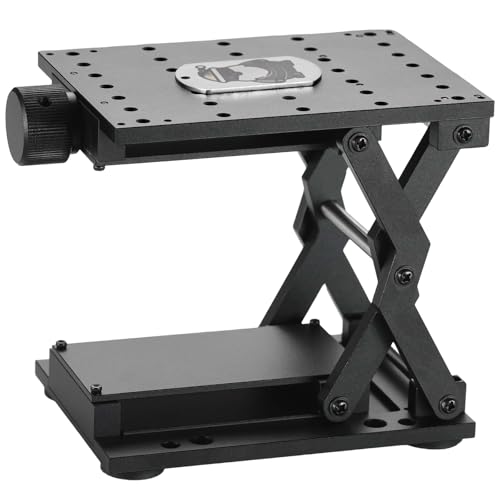 Cloudray One-Dimension Marking Workbench for CO2 & Fiber Laser Engraver Machine, 1D Working Table, Lift Stand & Holder Laser Engraver, Flexible Working Area 4.7"x3.4", One Direction XY Table, Black Cloudray