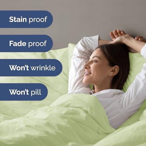Duvet Cover Twin/Twin XL Size - Extra Soft Twin/Twin XL Size Duvet Cover - Lightweight, Breathable & Cozy w/ Zipper Closures and Ties - 68" x 90" Inches - (Light Sage Green) Comforter Not Included CGK Unlimited