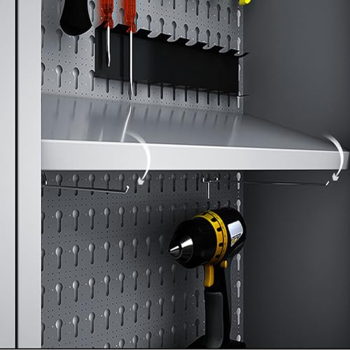 JZD Steel Garage Wall Mounted Tool Cabinet, Black & Grey JZD