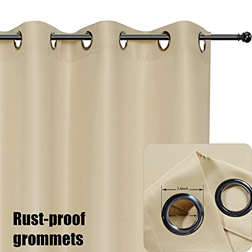 BONZER Waterproof Outdoor Curtains for Patio, Premium Thick Privacy Weatherproof Grommet Outside Curtains for Porch, Pergola, Cabana, 1 Panel, 54W x 84L inch, Cream BONZER