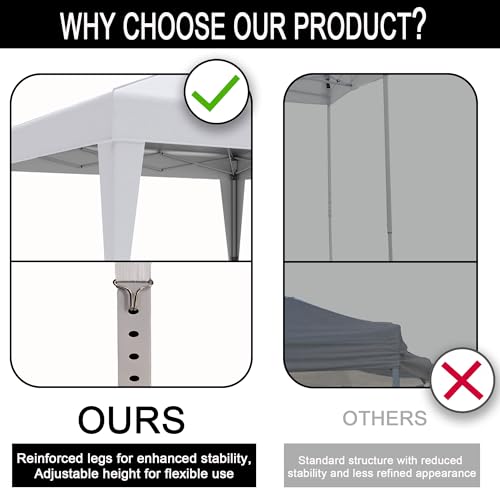 SANWAY 10x10 Pop up Canopy Tent, One-Button, Outdoor Instant Canopy Protable for Events, Camping, Parties, Vendor, Beach Tent - White SANWAY