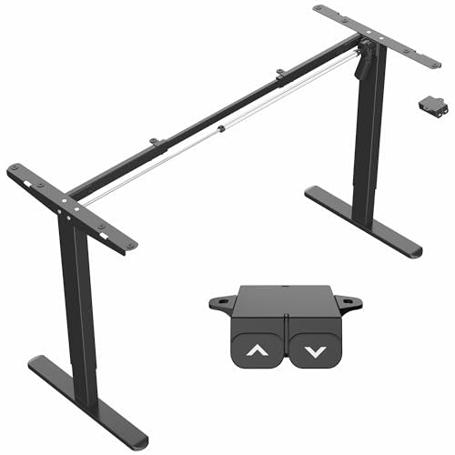 VIVO Electric Stand Up Desk Frame Workstation, Single Motor Ergonomic Standing Height Adjustable Base with Simple Controller, Black, DESK-V100EB VIVO