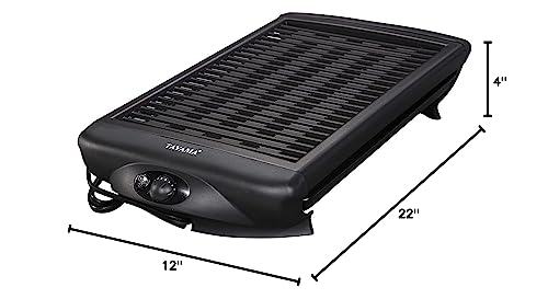 Tayama TG-868XL Smokeless Non-Stick Indoor Electric Grill, Extra Large, Black TAYAMA