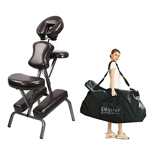Master Massage Bedford Adjustable Portable Folding Full Body Massage Chair, Coffee, 11" x 14" x 39" Master Massage Equipment