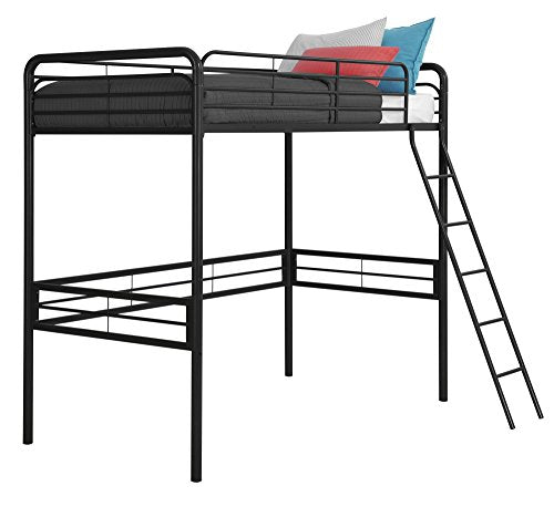 DHP Tommy Twin Metal Loft Bed, Black DHP