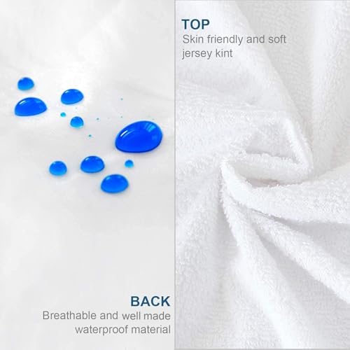 Moonsea Queen Mattress Protector Zippered (10/11/12/13/14 Inchs), Soft Terry Surface Mattress Encasement, 6-Side Waterproof Mattress Cover for Kids, Well Zipper, Noiseless, for Queen Mattress 60 * 80 Moonsea