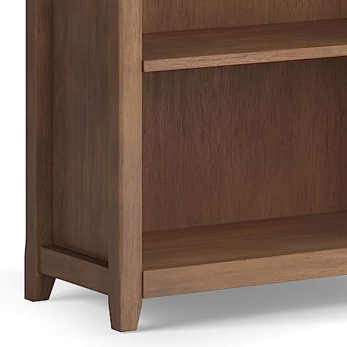 SIMPLIHOME Amherst SOLID WOOD 30 Inch Wide Transitional 5 Shelf Bookcase in Rustic Natural Aged Brown, for The Living Room, Study Room and Office SIMPLIHOME