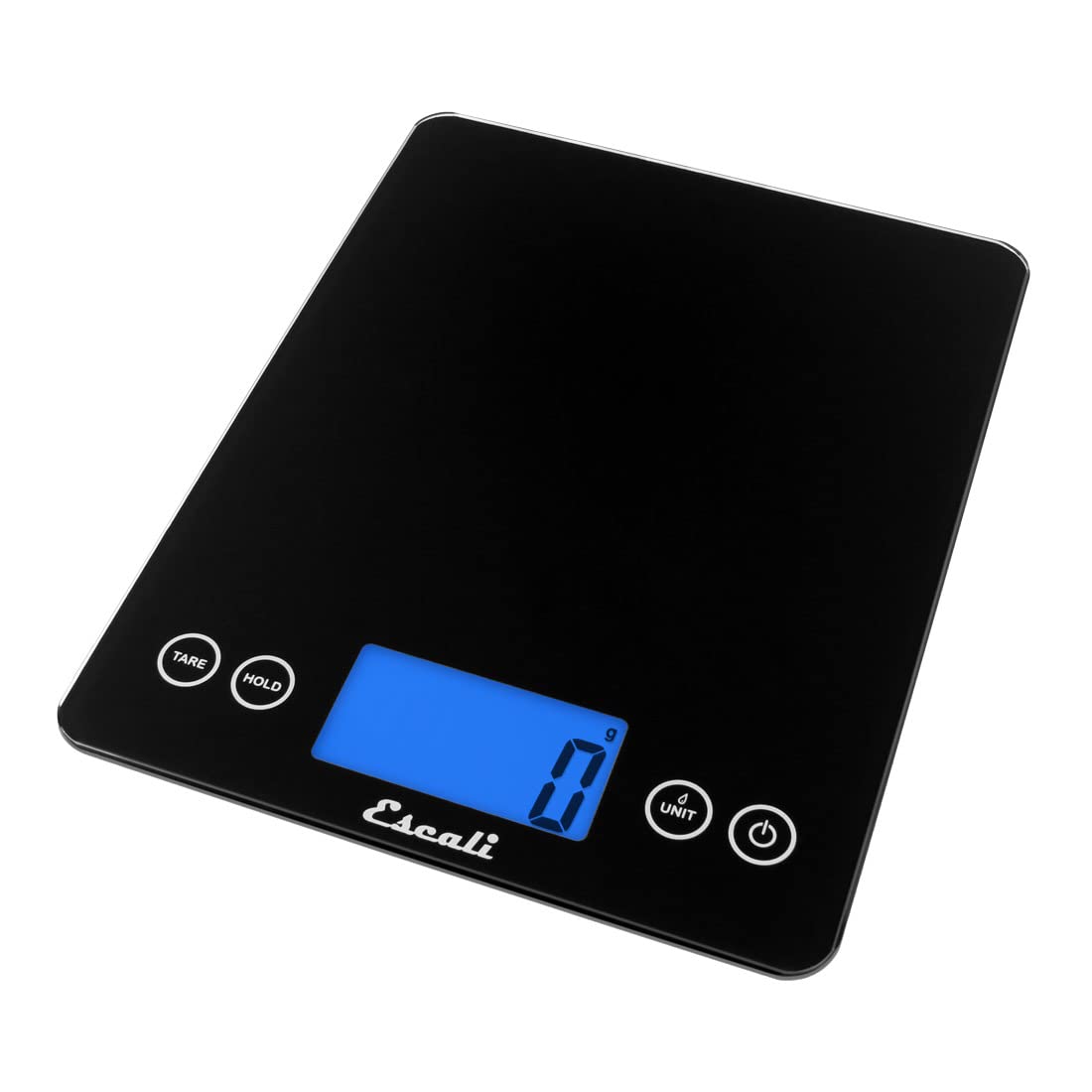 Escali 2210IB ArtiXL Extra-Large Glass Digital LCD Display Kitchen Scale, Measures Liquid and Dry Ingredients, Tare Function, 22lb Capacity, Black Escali