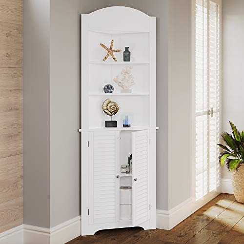 RiverRidge Ellsworth Collection Tall Corner Cabinet, White RiverRidge