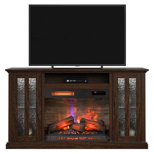 duraflame® Electric Fireplace TV Stand, Farmhouse Media Mantel with Storage, Stromburg Oak Duraflame