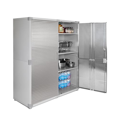 Seville Classics UltraHD Solid Steel Lockable Metal Storage Cabinet Locker Organizer w/Adjustable Shelves for Garage, Warehouse, Office, Classroom, Seville Classics