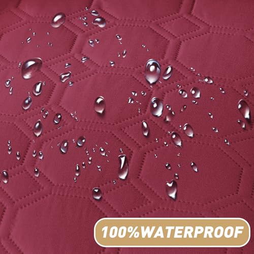 ZNSAYOTX Ultimate Cozy Blankets (30"x70") 100% Waterproof Sofa Mat Blanket for Dog Pets, Bed Couch Protector with Non-Slip Back Washable Durable, Pee Scratch Proof Easy to Clean (Wine Red) ZNSAYOTX