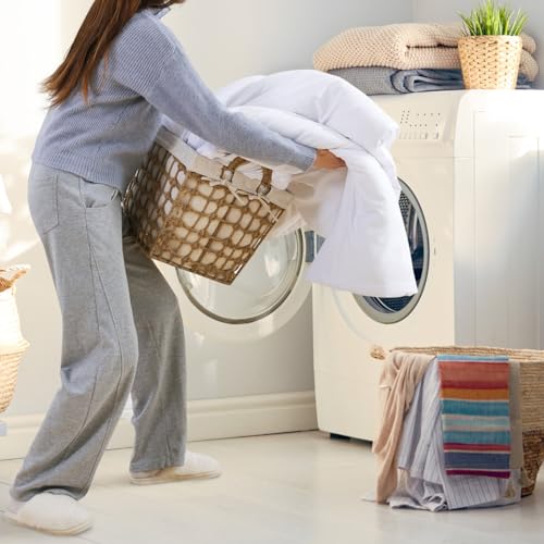 ROSGONIA White Queen Comforter Set, 3pcs(1 Boho White Comforter & 2 Pillowcases) All Season Soft Bedding Lightweight Bedspread Blanket Quilt ROSGONIA