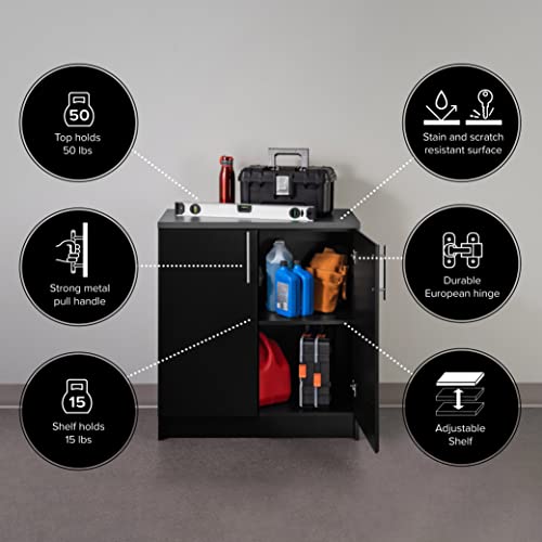 Prepac Elite 32" Black Storage Cabinet with Adjustable Shelf Prepac