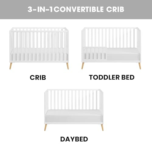 Oxford Baby Cozy Nest Convertible Island Crib, Snow White/Natural Oxford Baby
