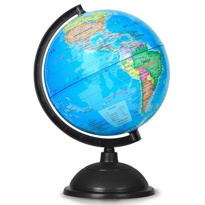 KISEER 8 Inch World Globe with Stand Rotating Earth Spinning Globe for Kids Geography Classroom Education or Decorations (Blue)