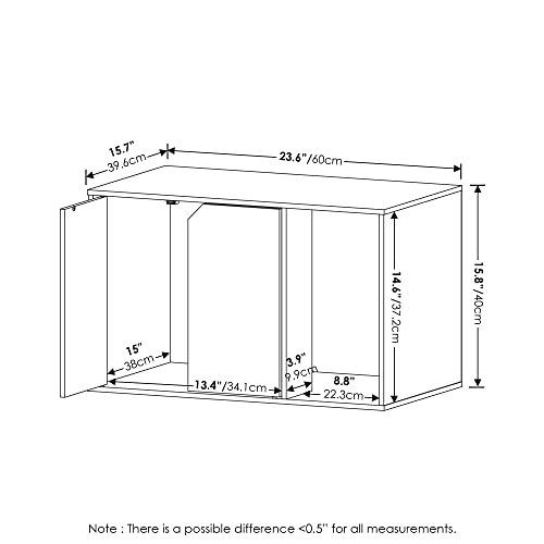 Furinno Peli Litter Box Enclosure, Small, Columbia Walnut Furinno