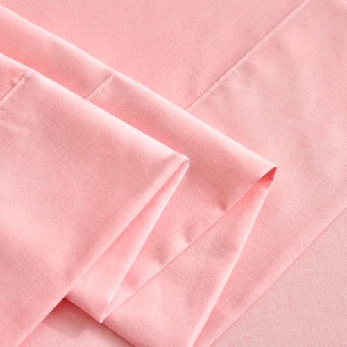 Flower Comforter Sheet Set White Bed in a Bag 6 Pieces Twin Size Dark Pink Floral Microfiber Bedding Set (1 Comforter 2 Pillow Shams 1 Pink Flat Sheet 1 Fitted Sheet 1 Pillowcases) UOZZI BEDDING