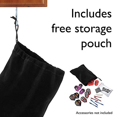 Viper Dart Caddy Solid Wood Wall Mounted Dart Holder / Stand, Displays 4 Sets of Steel or Soft Tip Darts, for all Sisal & Electronic Dartboards, Surrounds & Cabinets, Cinnamon Finish Viper