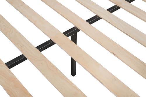 Ball & Cast L-Shaped Triple Bunk Bed, Space Saving Corner Metal Bed Frame with Squeak-Free Wood Slats,3 Twin Bunk Beds w/Full-Length Guardrails & Ladder,No Box Spring Needed,for Kids/Teens,Black Ball & Cast