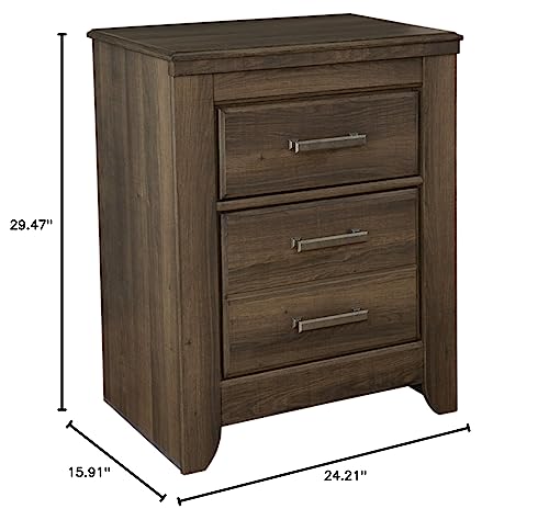 Signature Design by Ashley Juararo Rustic 2 Drawer Nightstand, 29.21" Tall, Dark Brown Signature Design by Ashley