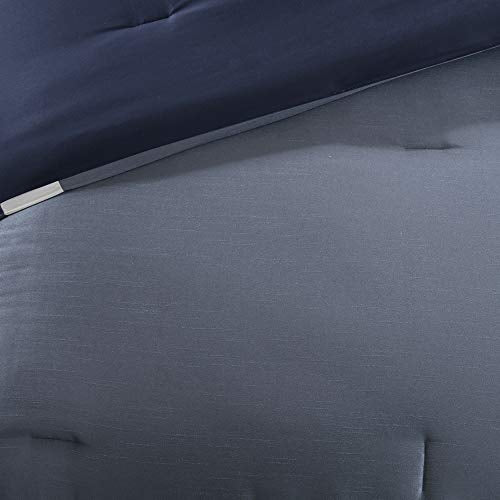 Madison Park Cozy Comforter Set-Deluxe Hotel Collection, All Season Down Alternative Luxury Bedding with Matching Shams, Decorative Pillows, Cal King(104"x92"), Genevieve, Navy 7 Piece Madison Park
