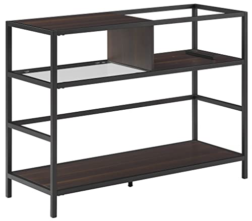Crosley Furniture Provo Console Record Player Stand with Storage for Vinyl Records, Matte Black/Brown Crosley Furniture