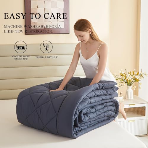 MIOTO 128x120 Oversized King Comforter, Extra Large King Size Comforter Oversized, All Season Soft Lightweight Quilt Down Alternative Duvet Insert with 8 Corner Tabs(128x120, Grey) MIOTO