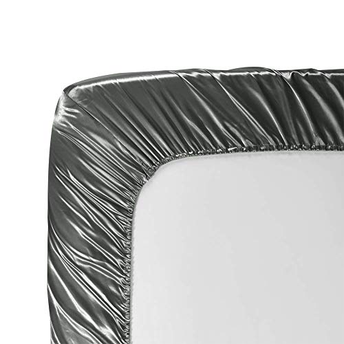 AiMay 6 Piece Satin Bedding Sheet Set King Grey Deep Pocket 1800 Series Luxury Rich Silk Silky Super Soft Solid Color 4 Pillowcases Reversible Sexy Honeymoon Wrinkle Free (King,Grey) AiMay