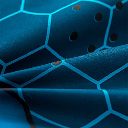 NTBED Game Console Comforter Set for Boys Girls Kids Geometric Lightweight Microfiber Bedding Sets (Blue, Full) NTBED