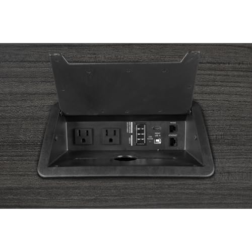 Regency Legacy Racetrack Conference Table with Tabletop Power & Data Port, 95", Ash Grey Regency