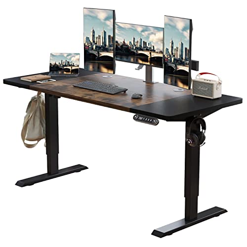 Radlove Electric Height Adjustable Standing Desk, 63x 30 Inches Stand Up Desk Workstation, Splice Board Home Office Computer Standing Table Ergonomic Radlove
