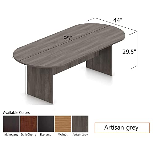 GOF 6FT, 8FT, 10FT Racetrack Conference Table Set (G11776) (Artisan Grey, 8ft Table) GOF
