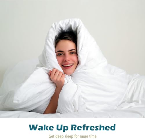 Cobnom® Luxury Organic Feather Down Comforter Full Size, All-Season Duvet Insert, Fluffy Fill-Power Down Feather Fibers Filled, 100% Cotton Cover, Medium Warm, 82x86 Inch, Ivory White Cobnom
