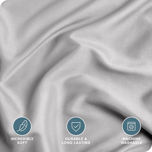 Bare Home Bedding Duvet Cover King Size - Premium 1800 Super Soft Collection - Lightweight, Cooling - Soft Breathable Bedding Duvet Cover (King, Light Grey) Bare Home