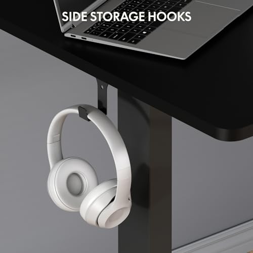 FLEXISPOT Standing Desk Electric Height Adjustable Desk with 40 x 24 Inch Splice Board, Home Office Computer Workstation, Black Top + Black Frame FLEXISPOT