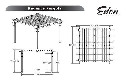 New England Arbors Regency 12' x 12' Vinyl Pergola Vita