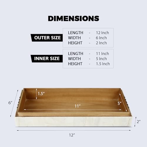 Handicrafts Home Large Decorative Storage Box with Lid – Black White Modern Storage Box, Remote Control Organizer for Coffee Table, Console & Living Room Decor – Mono Sprint 12 x 6 x 2 Handicrafts Home